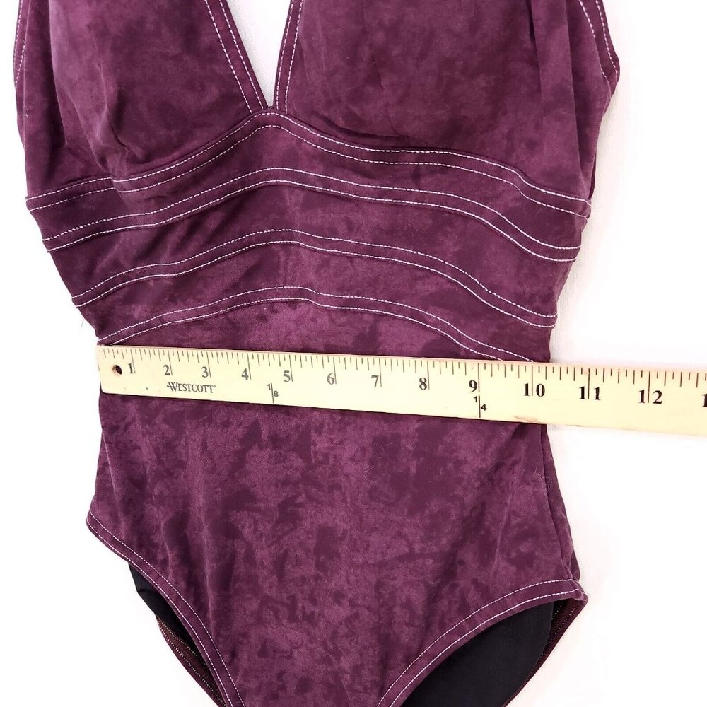 Magicsuit One Piece Swimsuit Size 6 Halter Top Padded Bathing Suit Purple USA - Picture 8 of 15